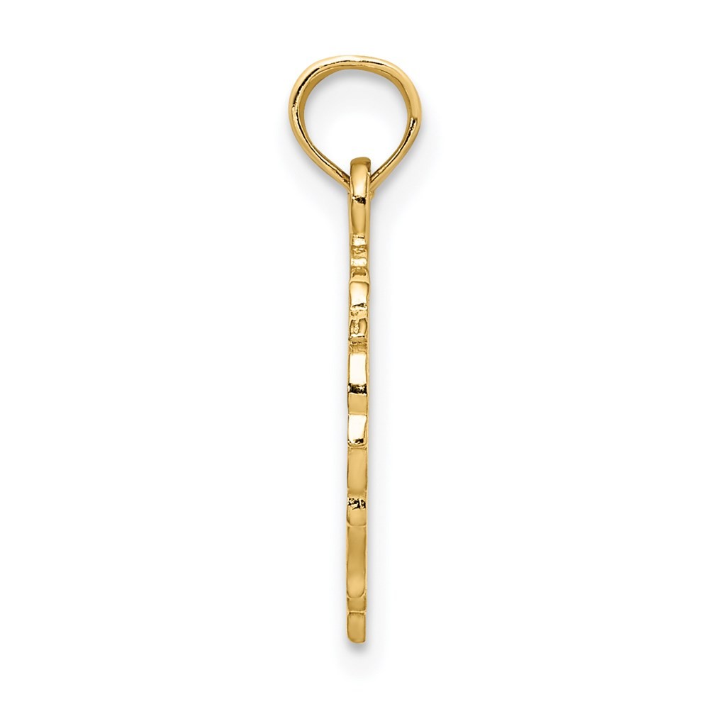 14k Yellow Gold Teddy Bear in Heart Charm Pendant