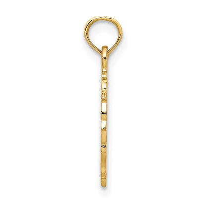 14k Yellow Gold Teddy Bear in Heart Charm Pendant