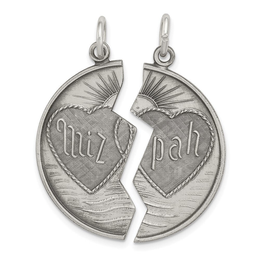 Sterling Silver Antiqued Mizpah Charm Holiday Gift for Women