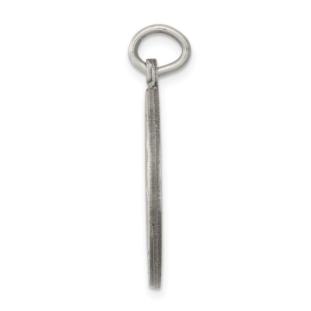 Sterling Silver Antiqued Saint Luke Medal Pendant Holiday Gift for Women