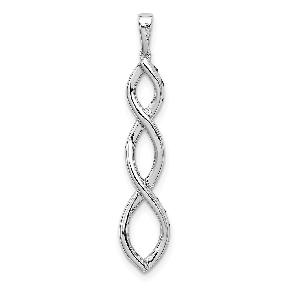 14k White Gold 1/4ct. Black and White Diamond Twisted Pendant for Women