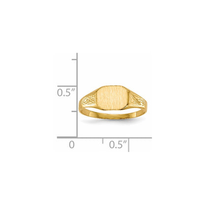 14K Yellow Gold 7.0x8.5mm Open Back Signet Ring