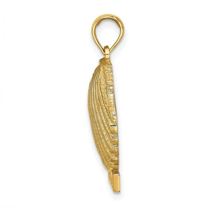 14k Yellow Gold OCEAN CITY Scallop Shell Charm Pendant for Women