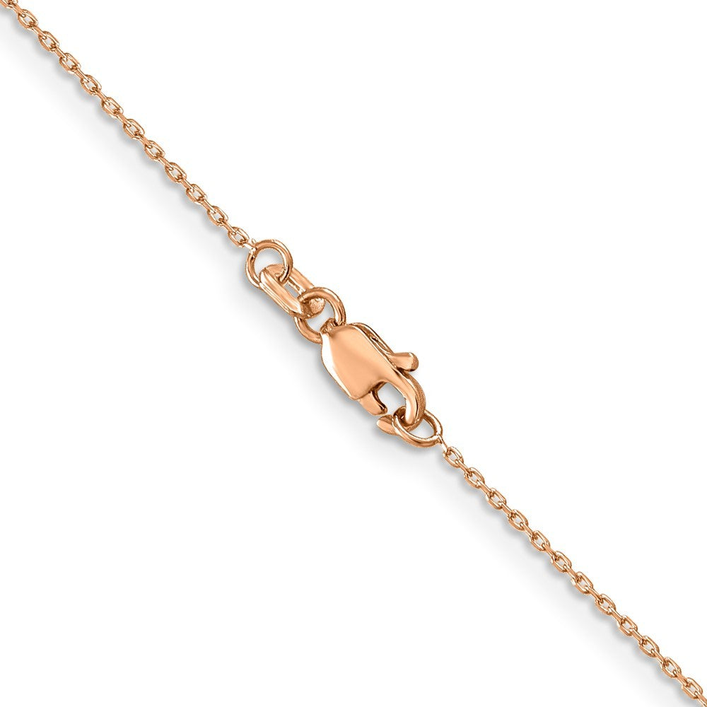 14K Rose Gold 30 inch .8mm Diamond-cut Cable with Lobster Clasp Chain Necklace