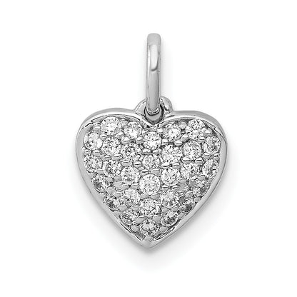 14k White Gold 1/5ct. Diamond Heart Pendant for Women