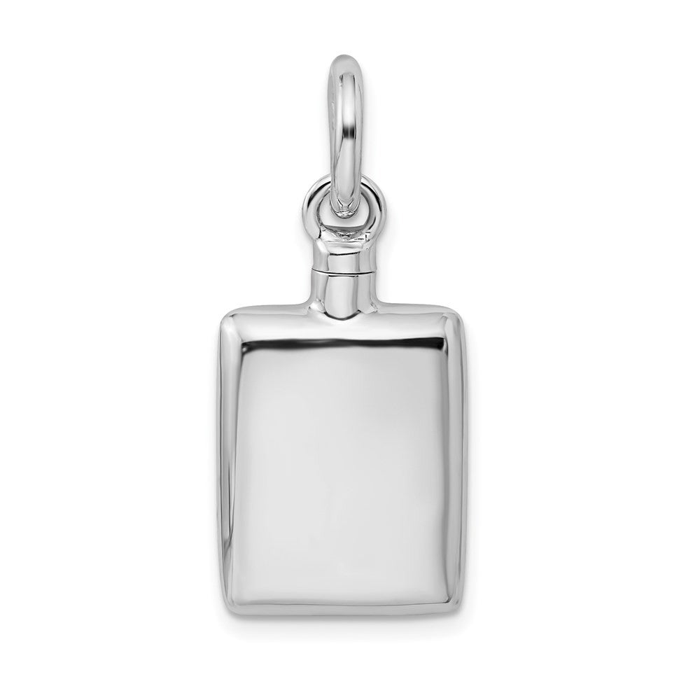 Sterling Silver Rhodium-plated Polished Rectangular Ash Holder Pendant