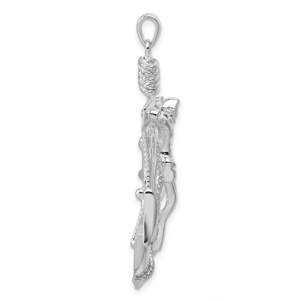 Sterling Silver Polished Mariner Cross Pendant Holiday Gift for Women
