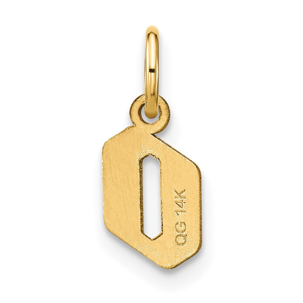 14k Yellow Gold Lowercase Letter O Initial Pendant for Women
