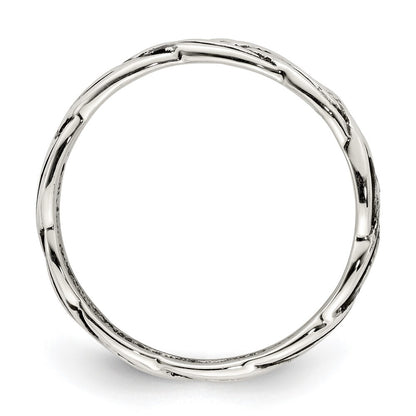 Sterling Silver Antiqued Celtic Band Size 8