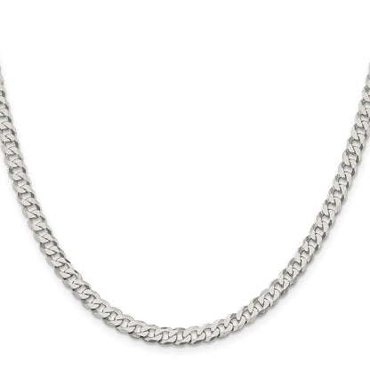 Sterling Silver 5mm Beveled Curb Chain Necklace