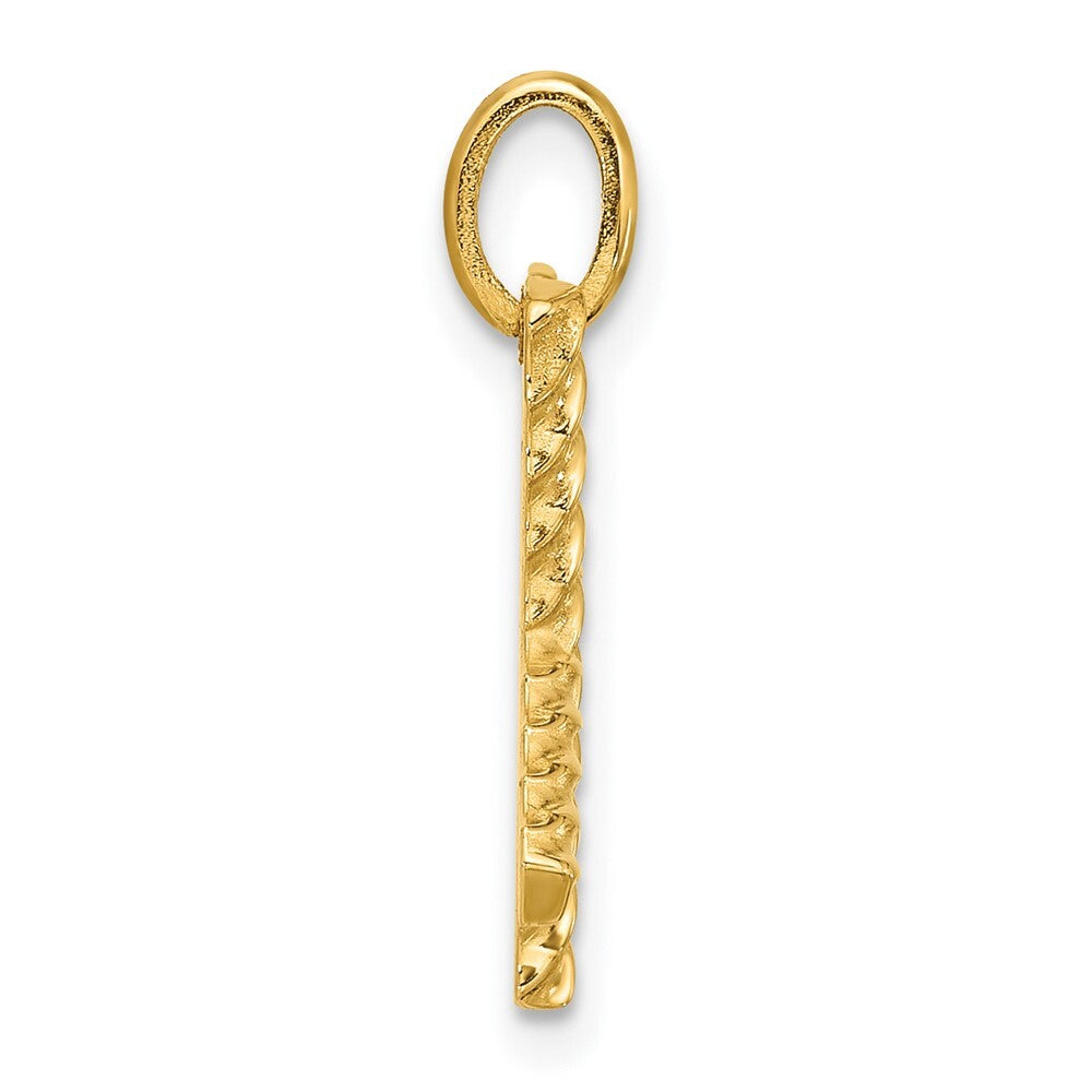 14k Yellow Gold Fancy Twist Letter X Pendant for Women