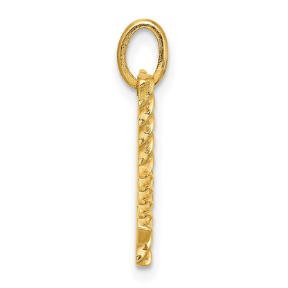 14k Yellow Gold Fancy Twist Letter X Pendant for Women