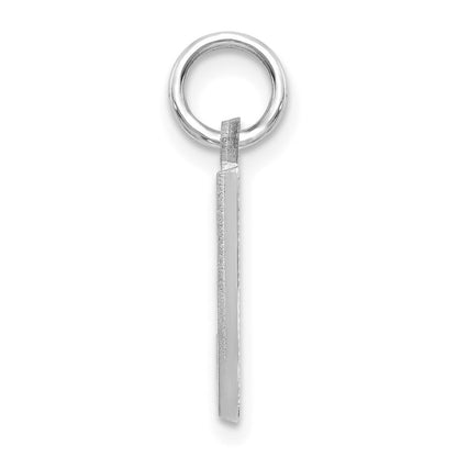14k White Gold Satin Diamond-cut Letter J Initial Charm Pendant for Women