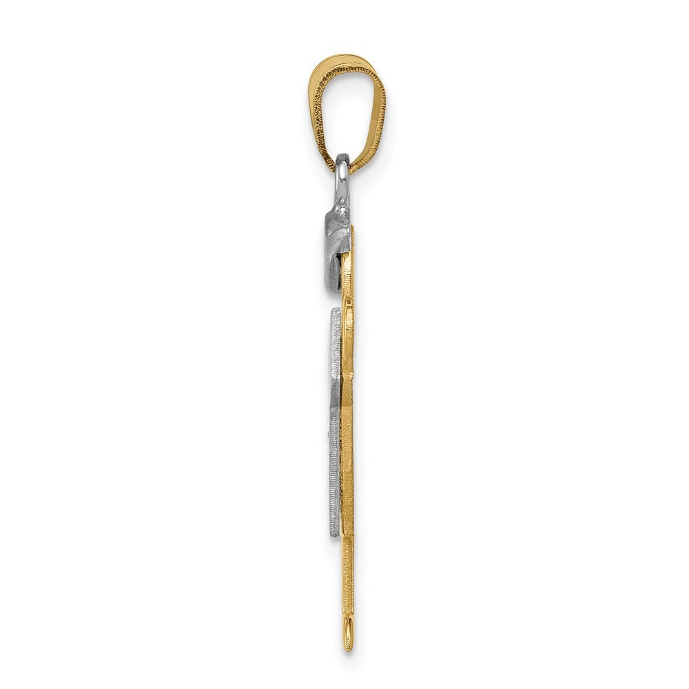 14k Two-Tone Gold AA Diamond Kid Pendant
