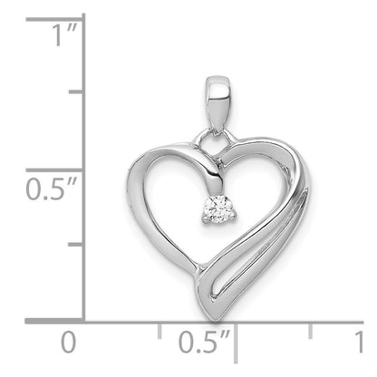 14k White Gold 1/15ct. Diamond Heart Pendant for Women