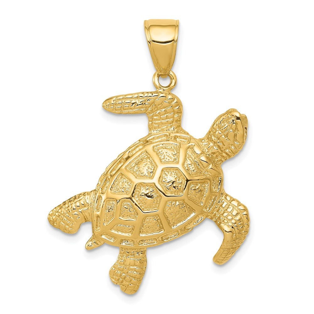 14k Yellow Gold Sea Turtle Pendant