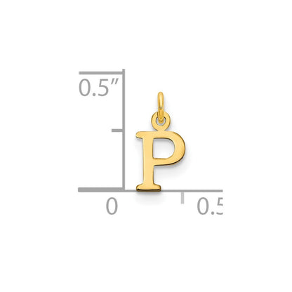 14k Yellow Gold Cutout Letter P Initial Pendant