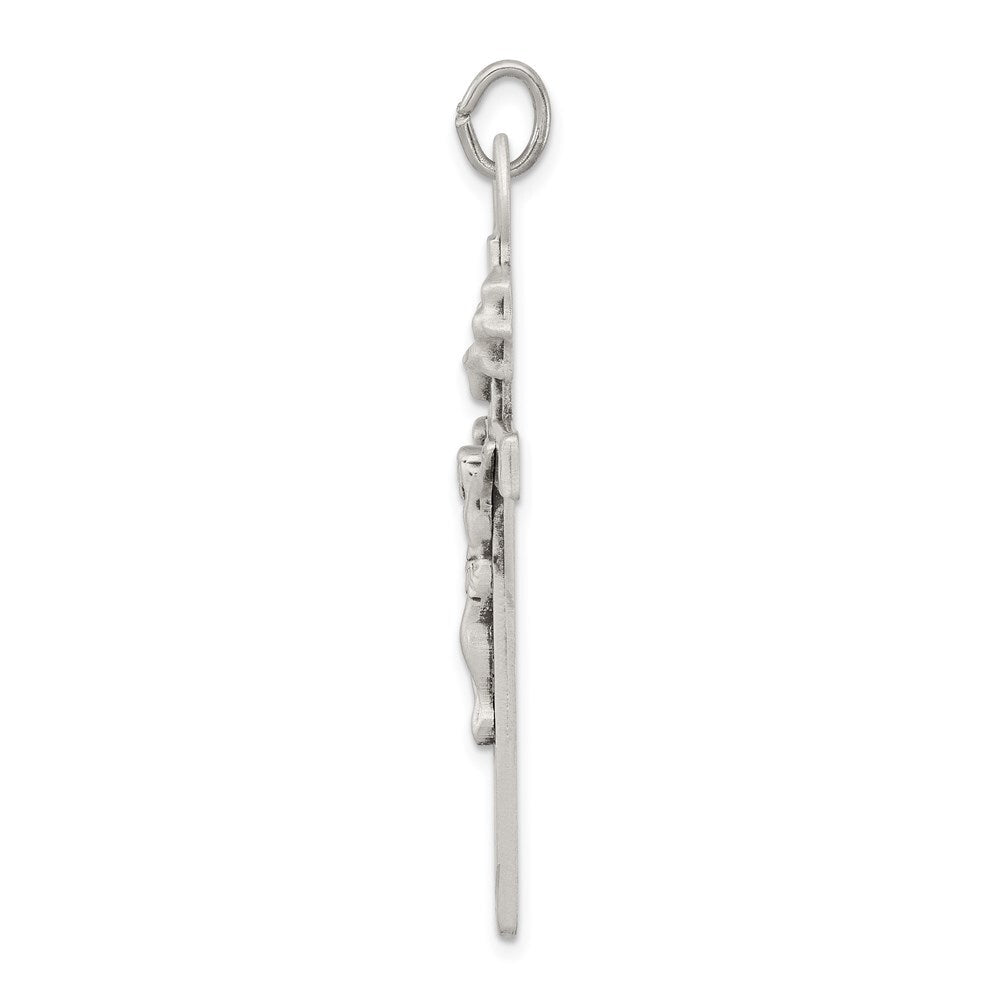 Sterling Silver Antiqued Crucifix Pendant Holiday Gift for Women