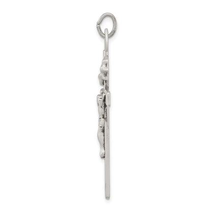 Sterling Silver Antiqued Crucifix Pendant Holiday Gift for Women