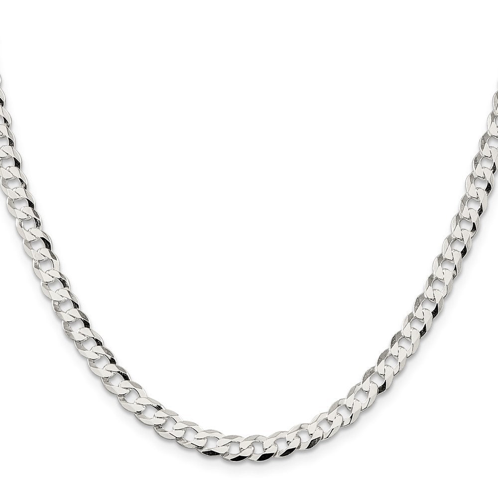 Sterling Silver 5.75mm Flat Curb Chain Necklace