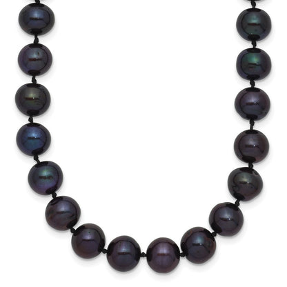 14k Yellow Gold 7-8mm Black Freshwater Cultured Pearl 20 inch Necklace