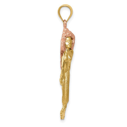 14k Two-Tone Gold Mermaid Charm