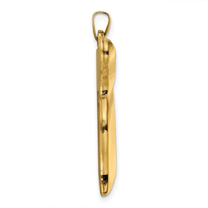 14k Yellow Gold Polished Hollow Chai Symbol Pendant