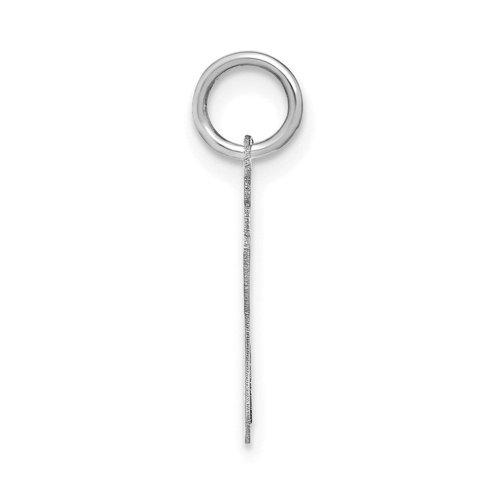 14k White Gold Lower case Letter J Initial Charm Pendant