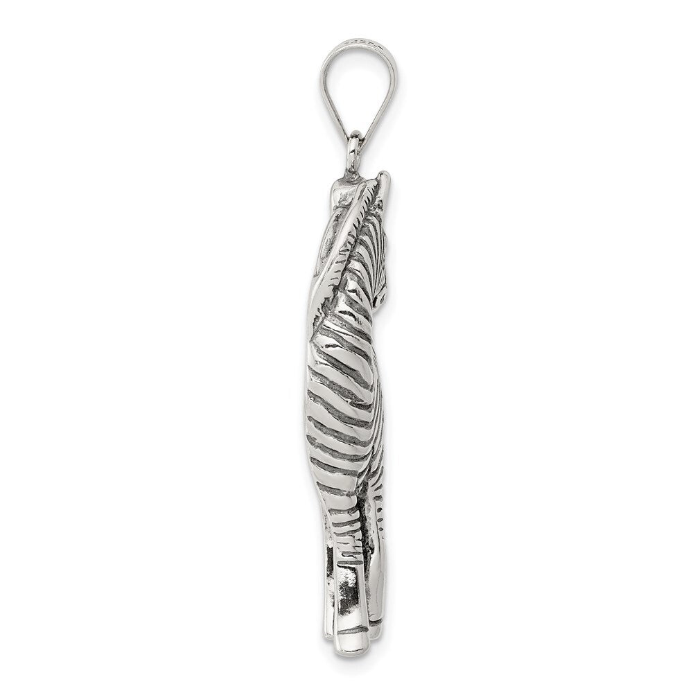 Sterling Silver Antiqued Zebra Pendant Holiday Gift for Women