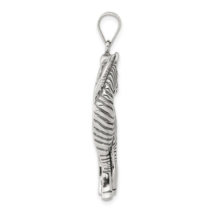 Sterling Silver Antiqued Zebra Pendant Holiday Gift for Women
