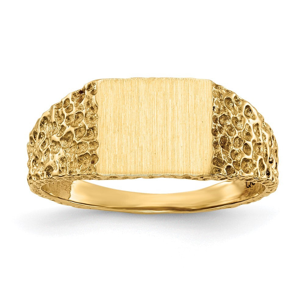 14K Yellow Gold 7.0x8.0mm Open Back Signet Ring
