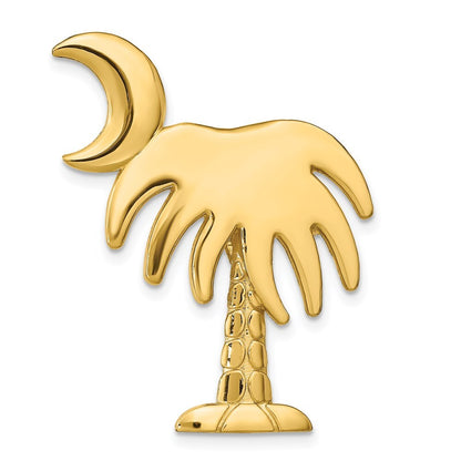14k Yellow Gold CHARLESTON Palmetto Moon Slide Pendant for Women