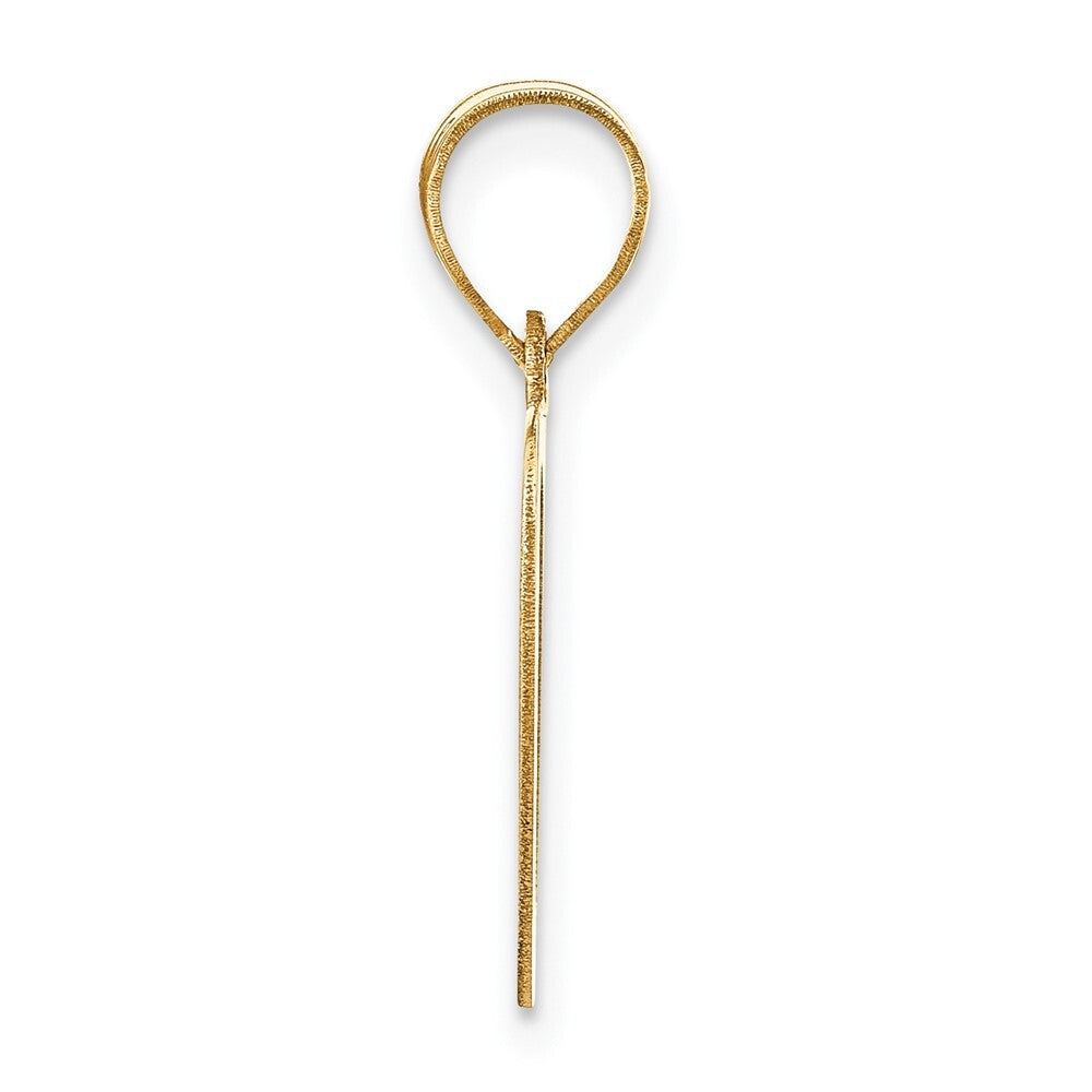 14k Yellow Gold Polished Letter O Initial Pendant