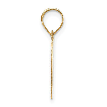 14k Yellow Gold Polished Letter O Initial Pendant