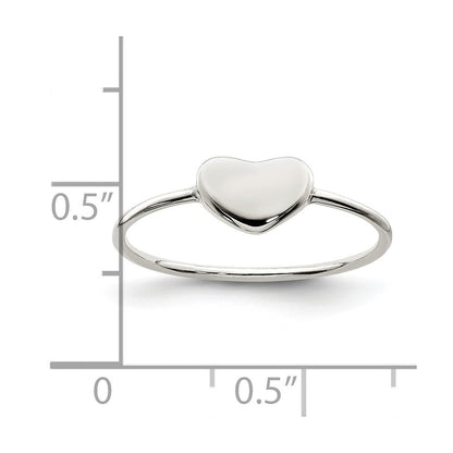 Sterling Silver Polished Heart Ring