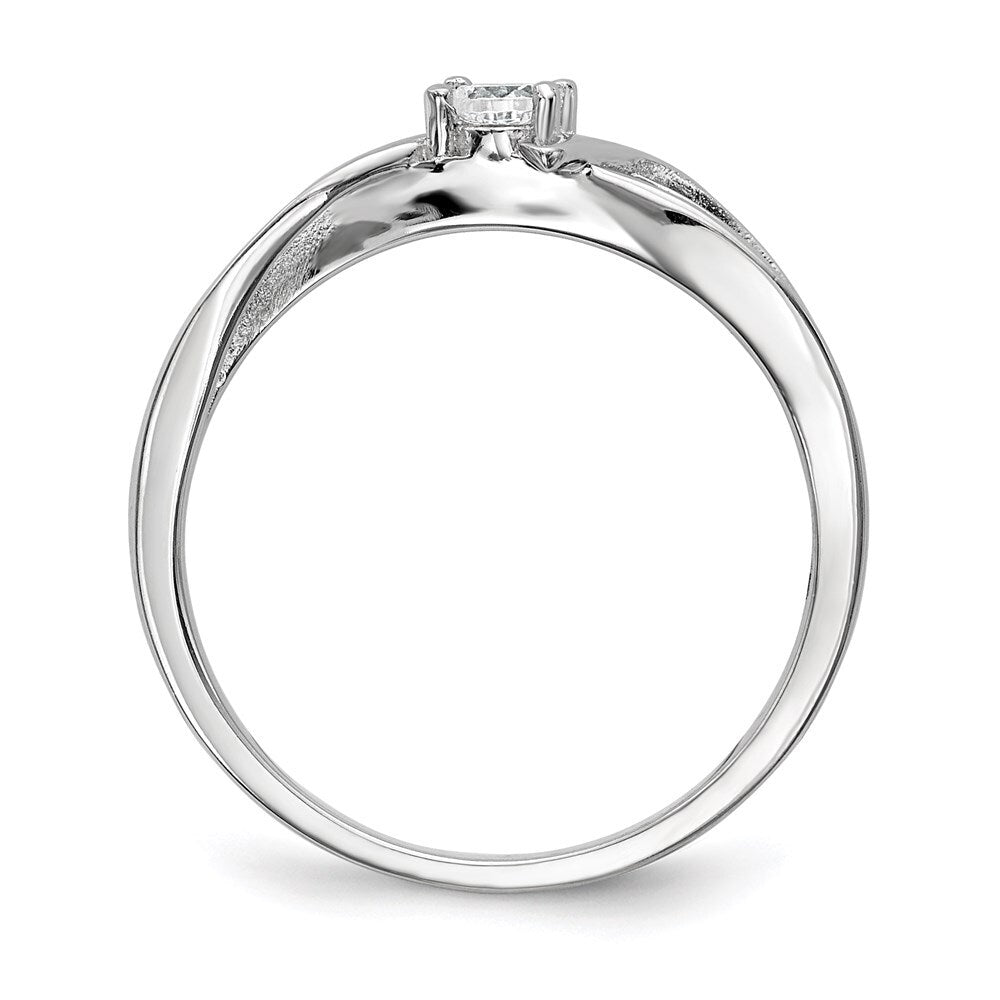 Sterling Silver Rhodium-plated Cubic Zirconia Ring Size 8
