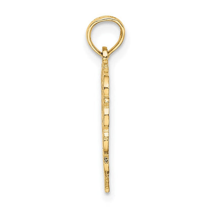 14k Yellow Gold Heart Script Letter G Initial Charm