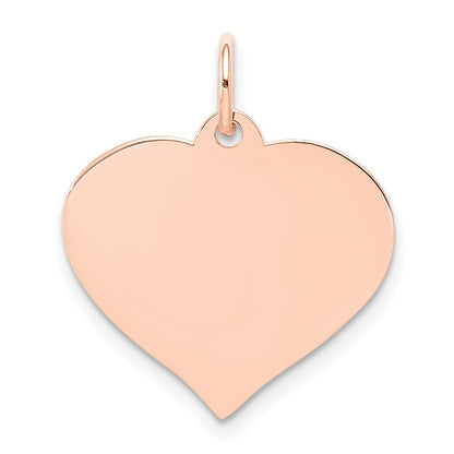 14k Rose Gold Heart Disc Charm Pendant for Women