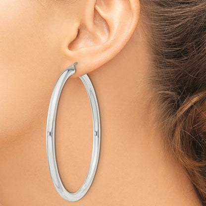 Sterling Silver 4mm Round Hoop Earrings