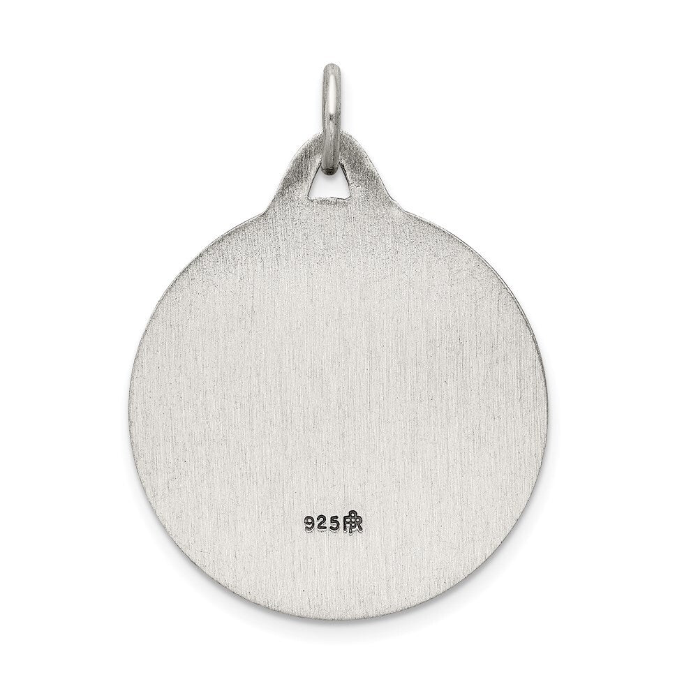 Sterling Silver Antiqued Jesus Medal Pendant Holiday Gift for Women