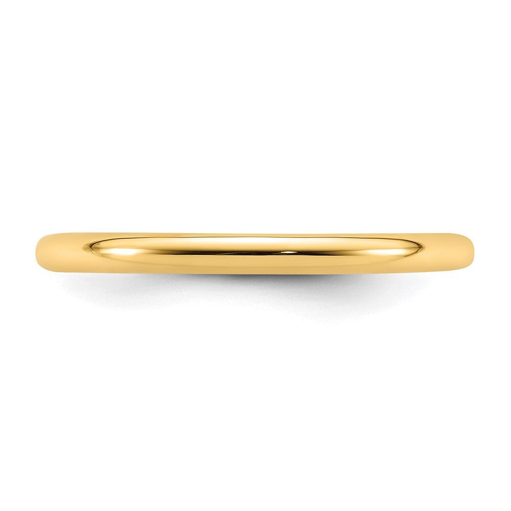 14K Yellow Gold Yellow Gold 2mm Standard Weight Comfort Fit Wedding Band Size 6