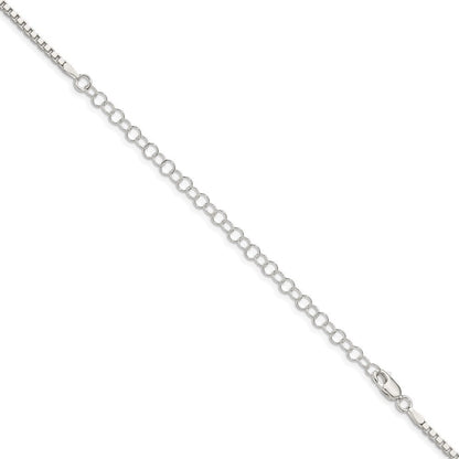 Sterling Silver 2mm Box Chain Necklace w/4in ext.