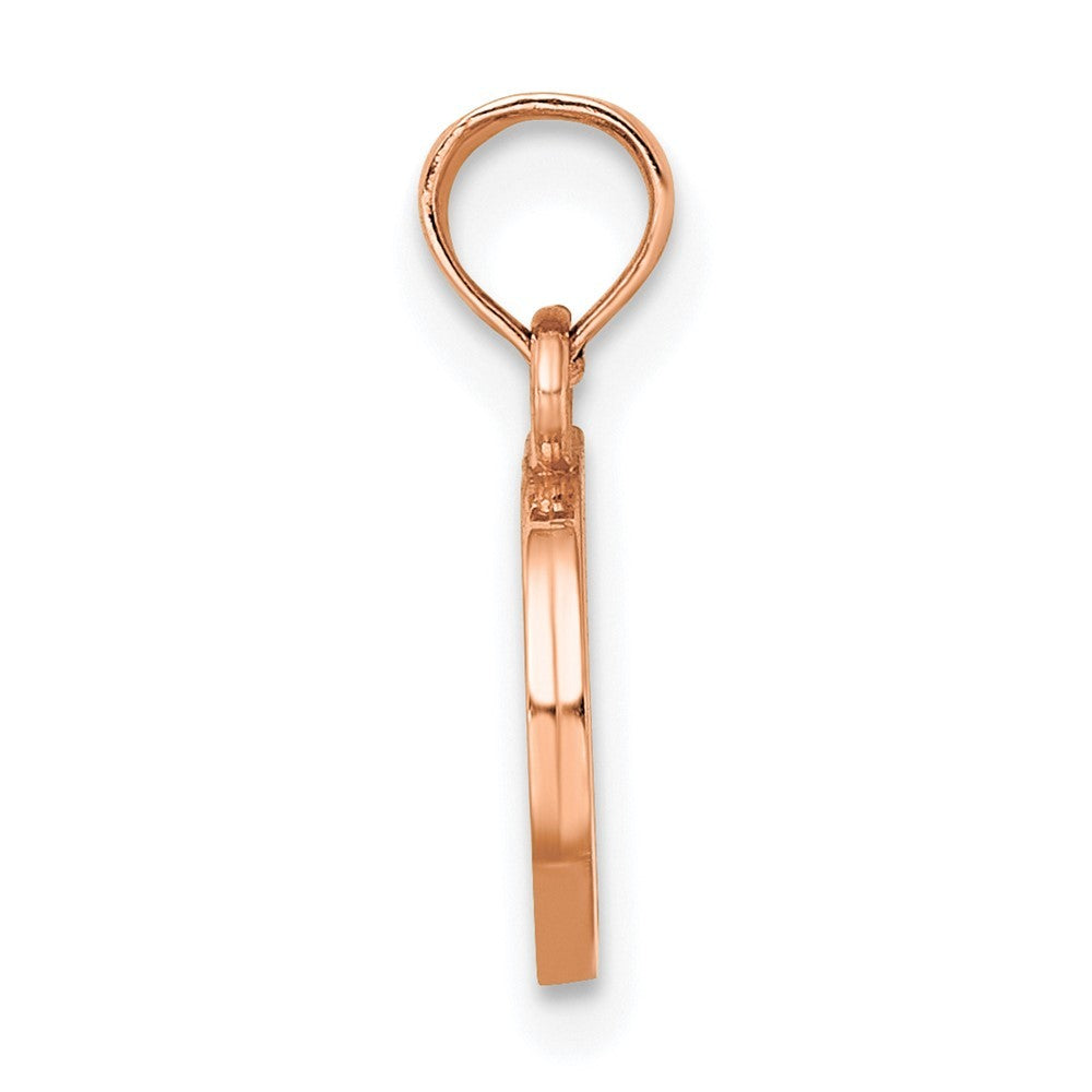 14K Rose Gold Polished Block Letter D Initial Pendant