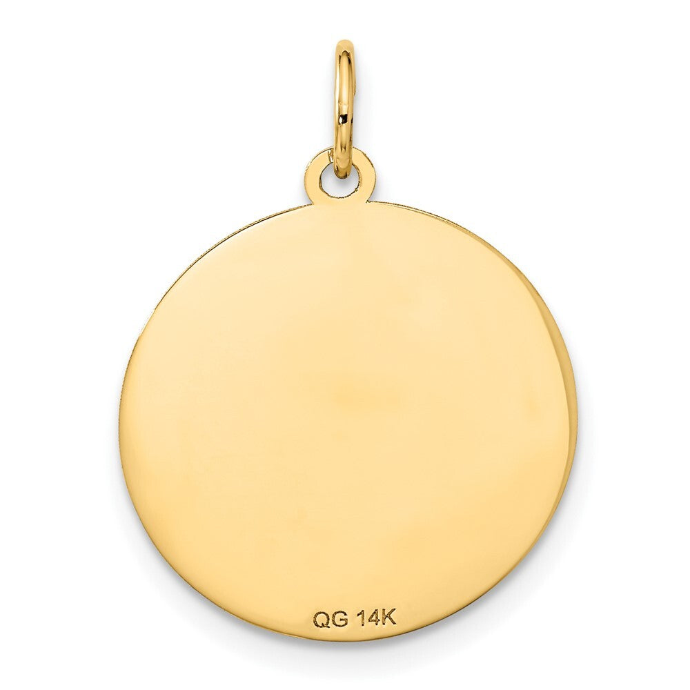 14k Yellow Gold WRESTLING Disc Charm Pendant for Women