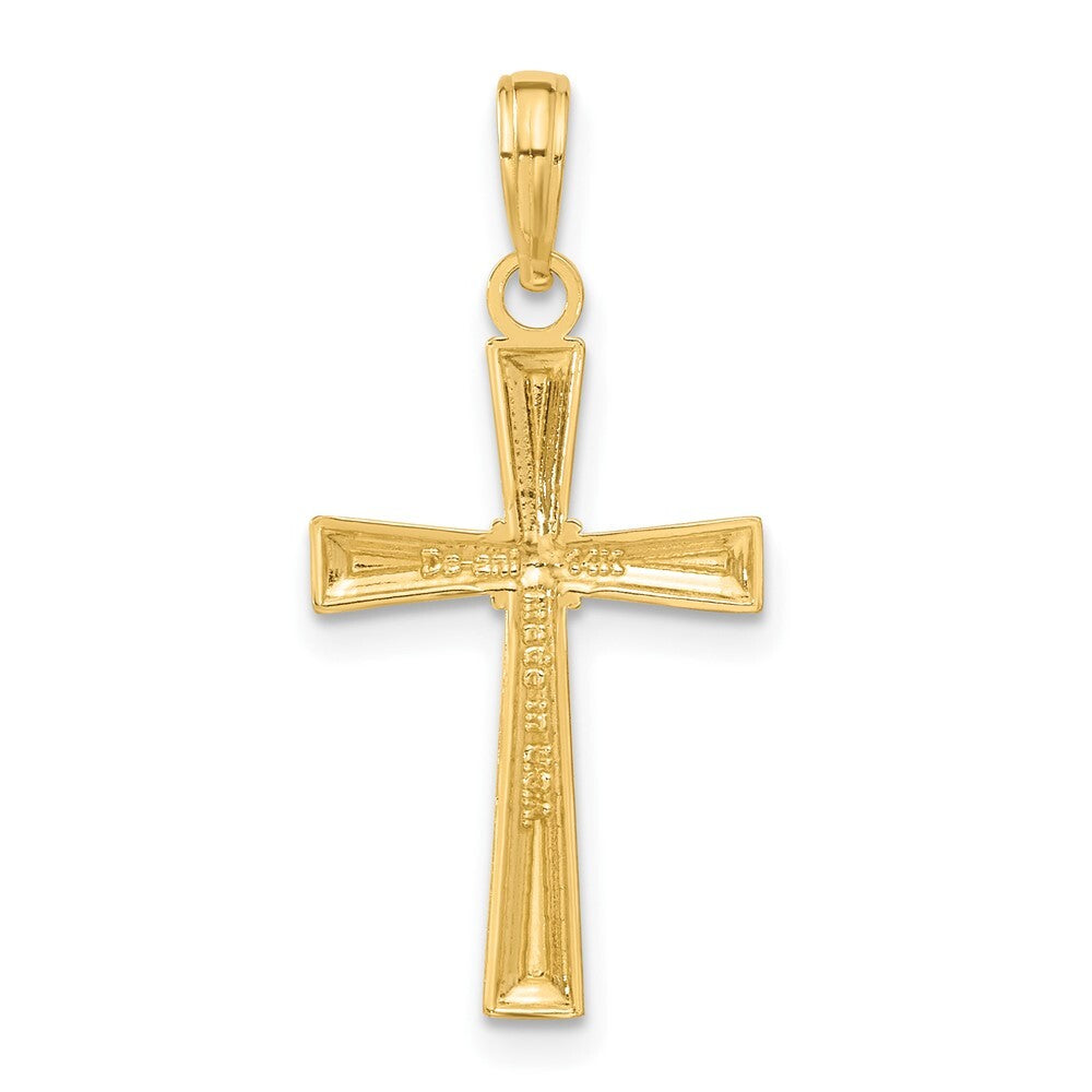 14k Yellow Gold Diamond-cut X Cross Pendant