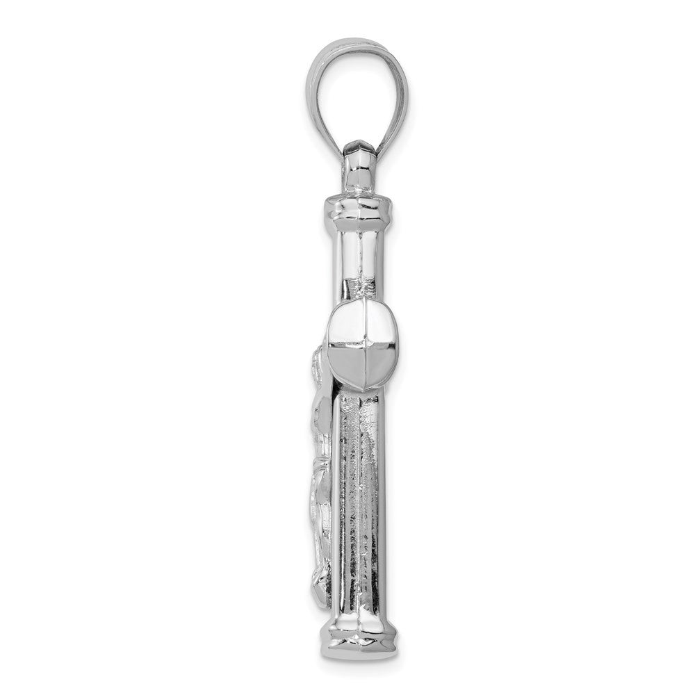 14k White Gold Reversible Crucifix Pendant