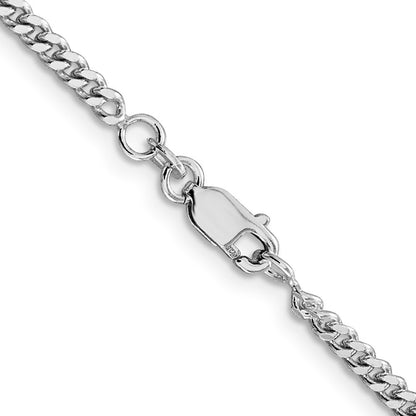 Sterling Silver Rhodium-plated 3mm Curb Chain Necklace