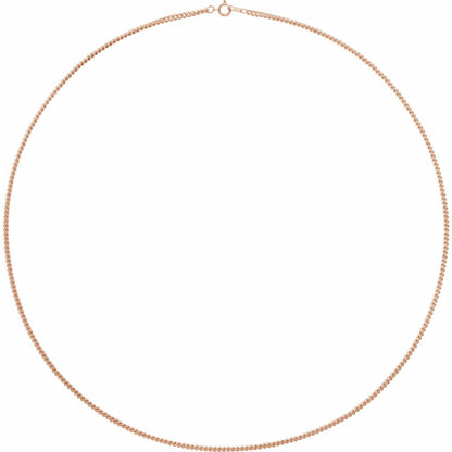 14k Rose Gold 2.25 mm Curb 18" Chain Necklace Fine Gift for Women