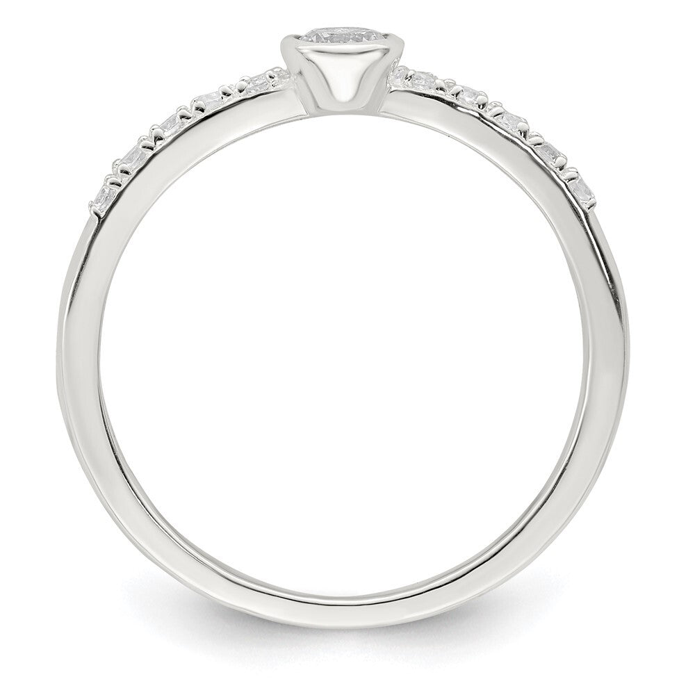 Sterling Silver CZ Ring Size 8