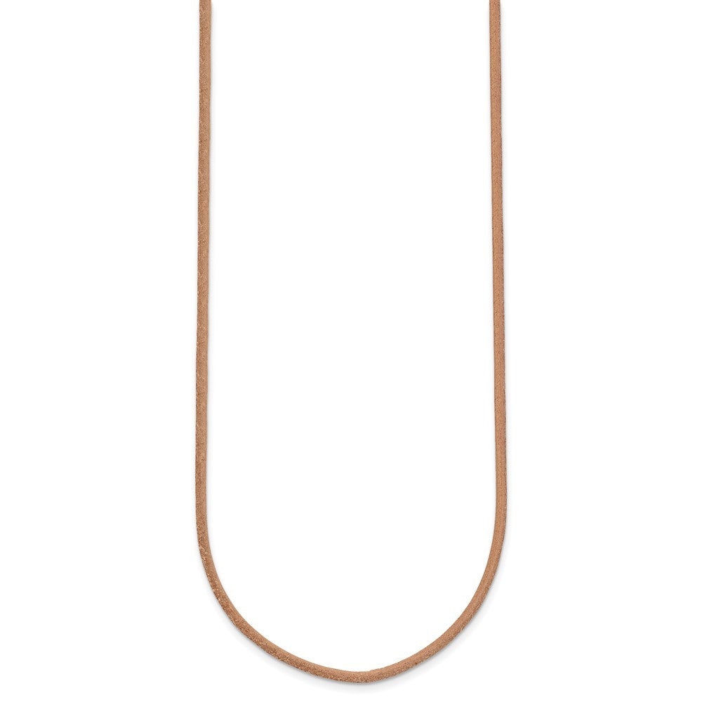 14k Yellow Gold Yellow Clasp 2mm 18 inch Natural Leather Cord Necklace